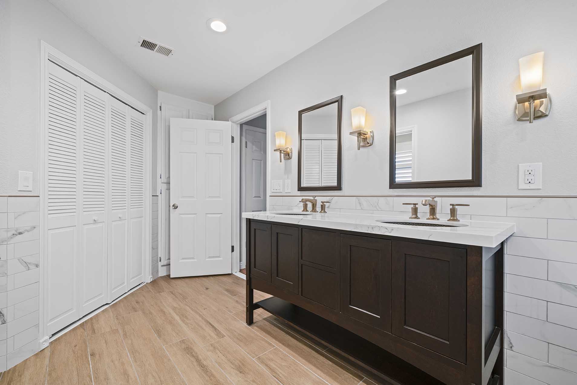 Modern bathroom vanity upgrade in Sacramento CA 95825 renovation