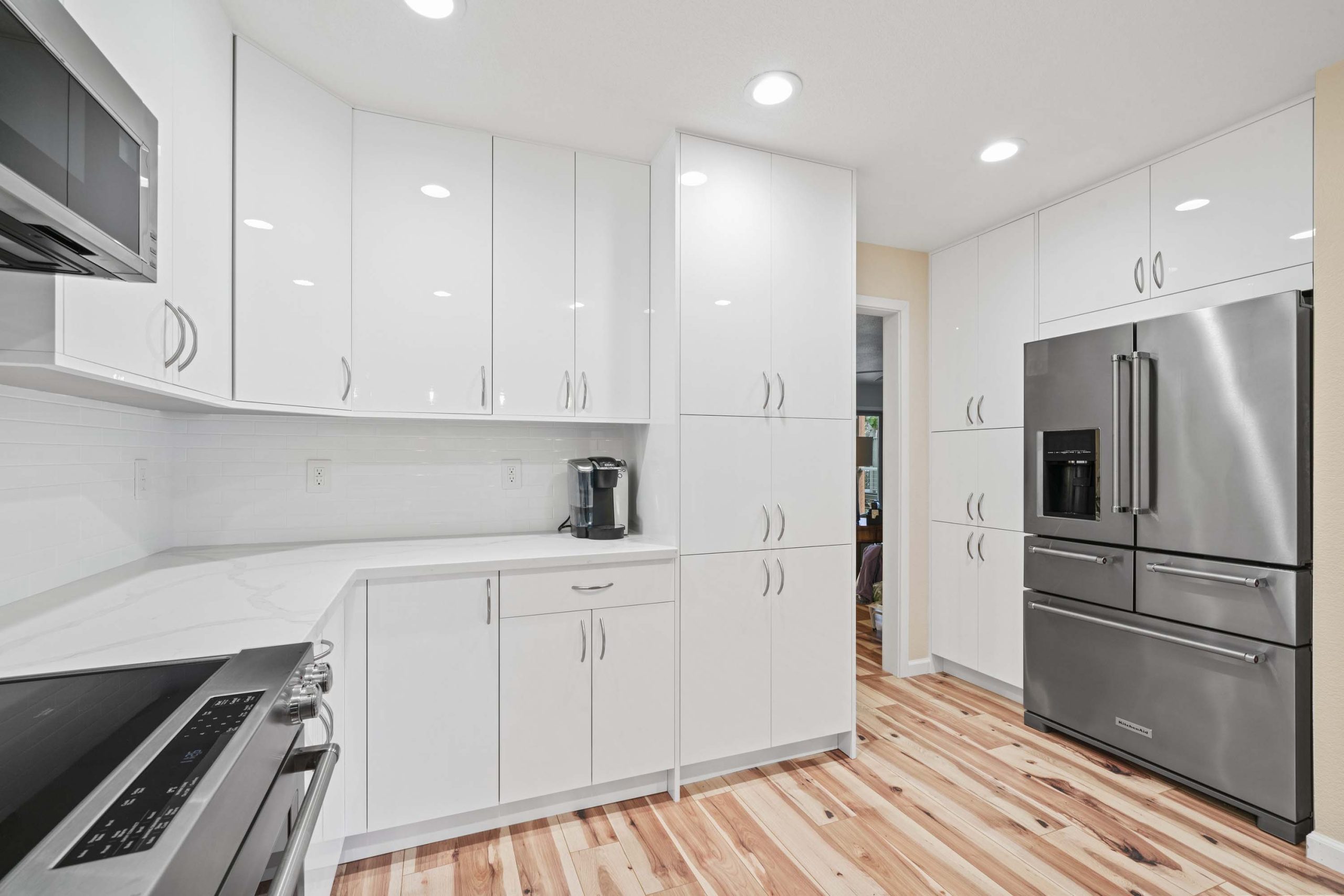 White Kitchen Cabinets with Stainless Refrigerator Fair Oaks CA 95628